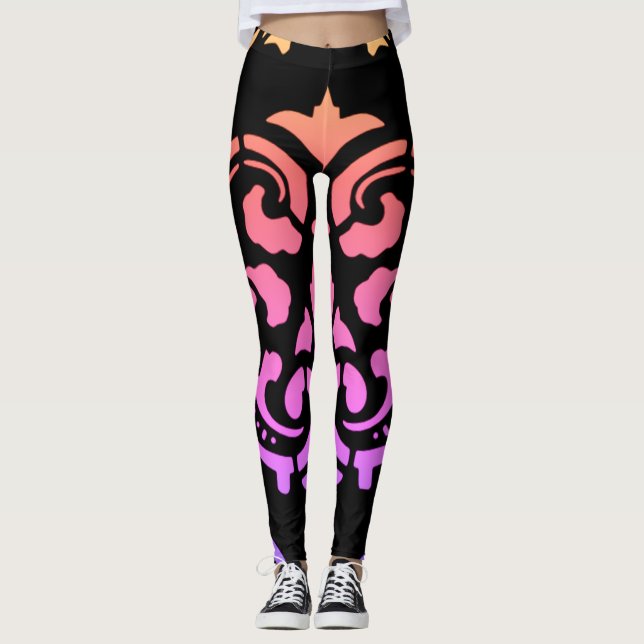 Rainbow-Viktorianisches Muster Leggings (Vorderseite)