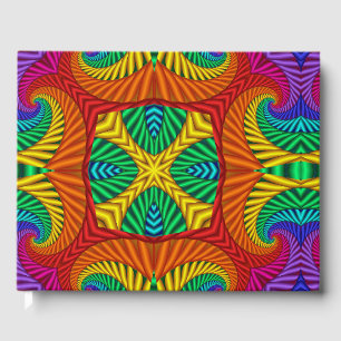 Rainbow Vintag Psychedelic Fraktal Kaleidoskop Gästebuch
