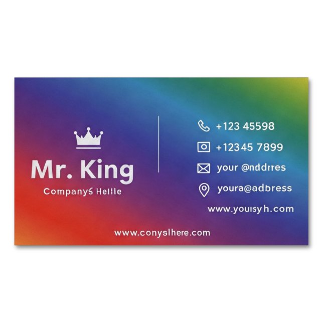 Rainbow-Visitenkarte Magnetische Visitenkarte (Vorderseite)