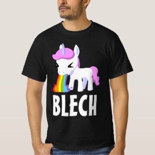 RAINBOW VOMIT UNICORN FUNNY Dunkle T - Shirt