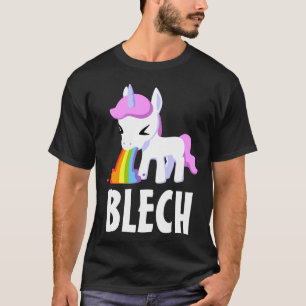 RAINBOW VOMIT UNICORN FUNNY Dunkler T - Shirt