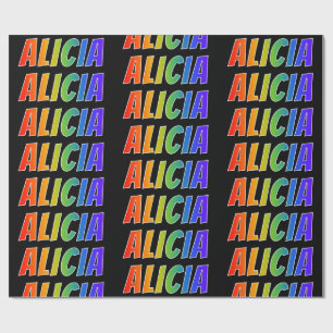 Rainbow Vorname "ALICIA"; Fun & Colorful Geschenkpapier