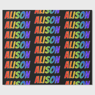 Rainbow Vorname "ALISON"; Fun & Colorful Geschenkpapier