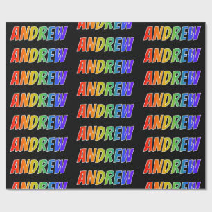 Rainbow Vorname "ANDREW"; Fun & Colorful Geschenkpapier