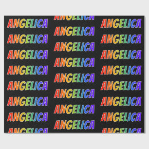 Rainbow Vorname "ANGELICA"; Fun & Colorful Geschenkpapier