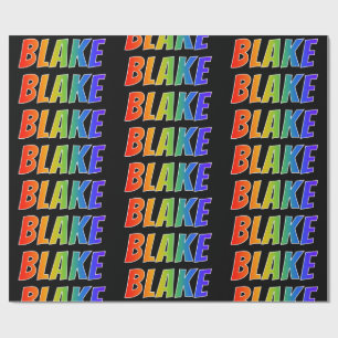 Rainbow Vorname "BLAKE"; Fun & Colorful Geschenkpapier