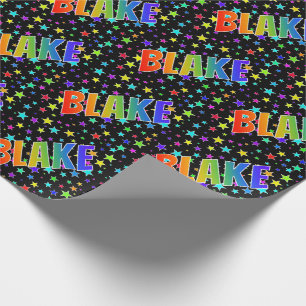 Rainbow Vorname "BLAKE" + Sterne Geschenkpapier