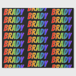 Rainbow Vorname "BRADY"; Fun & Colorful Geschenkpapier