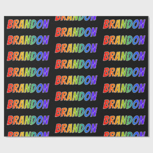 Rainbow Vorname "BRANDON"; Fun & Colorful Geschenkpapier