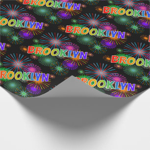 Rainbow Vorname "BROOKLYN" + Feuerwerk Geschenkpapier