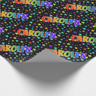 Rainbow Vorname "CAROLYN" + Sterne Geschenkpapier