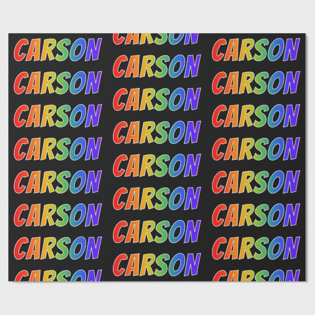 Rainbow Vorname "CARSON"; Fun & Colorful Geschenkpapier (Flach)