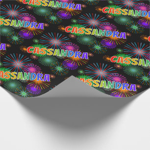 Rainbow Vorname "CASSANDRA" + Feuerwerk Geschenkpapier