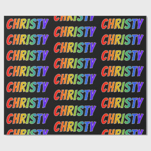 Rainbow Vorname "CHRISTY"; Fun & Colorful Geschenkpapier