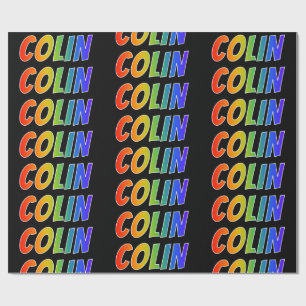 Rainbow Vorname "COLIN"; Fun & Colorful Geschenkpapier