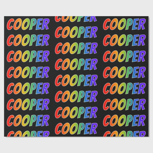 Rainbow Vorname "COOPER"; Spaß & Farben Geschenkpapier (Flach)