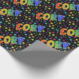 Rainbow Vorname "CORY" + Sterne Geschenkpapier