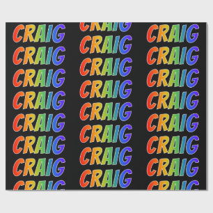 Rainbow Vorname "CRAIG"; Fun & Colorful Geschenkpapier