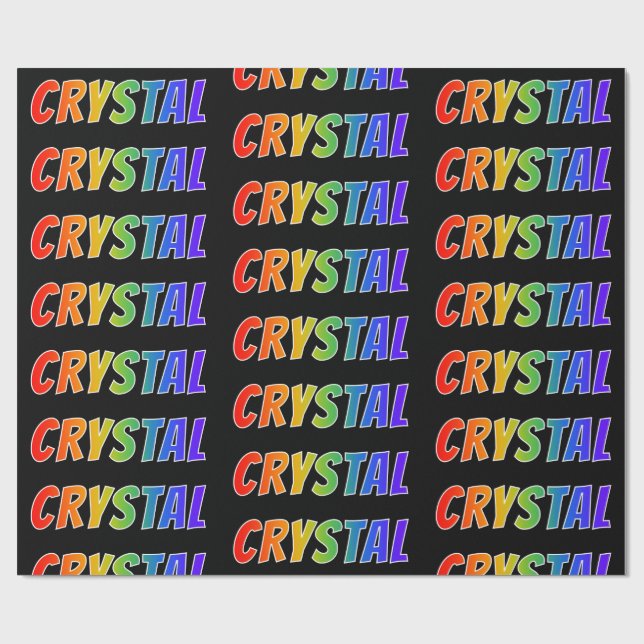 Rainbow Vorname "CRYSTAL"; Fun & Colorful Geschenkpapier (Flach)
