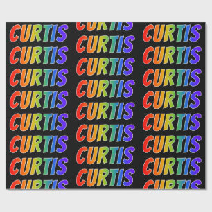 Rainbow Vorname "CURTIS"; Fun & Colorful Geschenkpapier