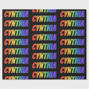 Rainbow Vorname "CYNTHIA"; Fun & Colorful Geschenkpapier