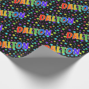 Rainbow Vorname "DALTON" + Sterne Geschenkpapier
