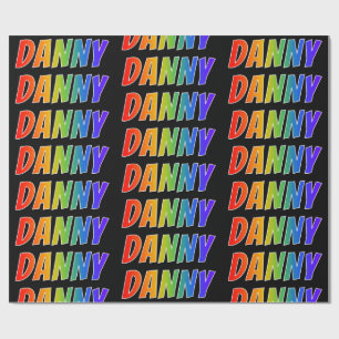 Rainbow Vorname "DANNY"; Fun & Colorful Geschenkpapier