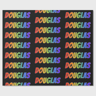 Rainbow Vorname "DOUGLAS"; Fun & Colorful Geschenkpapier