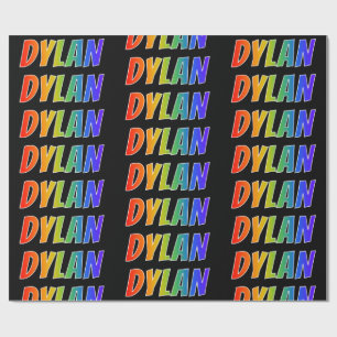 Rainbow Vorname "DYLAN"; Spaß und Farben Geschenkpapier