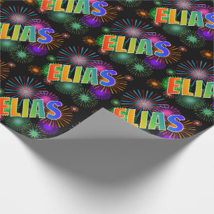 Rainbow Vorname "ELIAS" + Feuerwerk Geschenkpapier