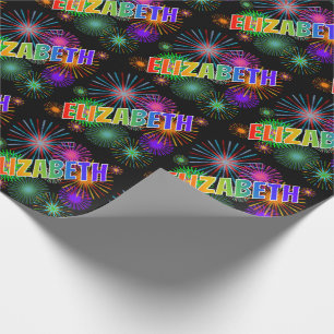 Rainbow Vorname "ELIZABETH" + Feuerwerk Geschenkpapier