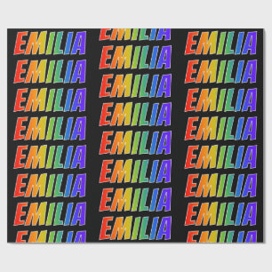Rainbow Vorname "EMILIA"; Fun & Colorful Geschenkpapier