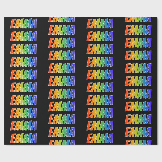 Rainbow Vorname "EMMA"; Fun & Colorful Geschenkpapier (Flach)