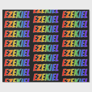 Rainbow Vorname "EZEKIEL"; Fun & Colorful Geschenkpapier