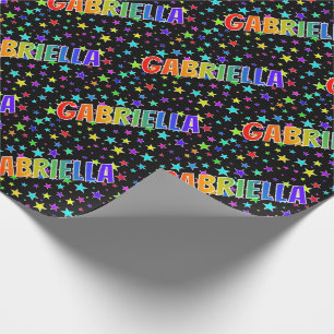 Rainbow Vorname "GABRIELLA" + Sterne Geschenkpapier