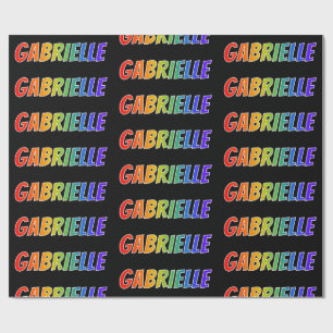 Rainbow Vorname "GABRIELLE"; Fun & Colorful Geschenkpapier