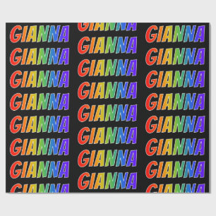 Rainbow Vorname "GIANNA"; Fun & Colorful Geschenkpapier
