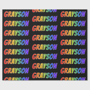 Rainbow Vorname "GRAYSON"; Fun & Colorful Geschenkpapier