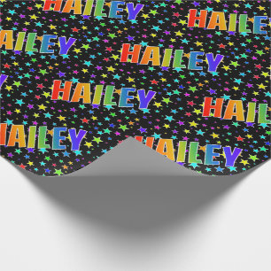 Rainbow Vorname "HAILEY" + Sterne Geschenkpapier