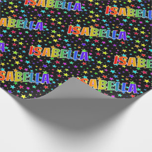 Rainbow Vorname "ISABELLA" + Sterne Geschenkpapier