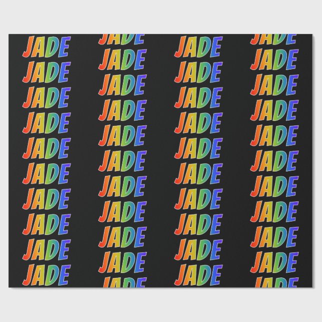 Rainbow Vorname "JADE"; Fun & Colorful Geschenkpapier (Flach)