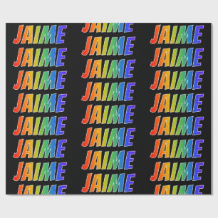 Rainbow Vorname "JAIME"; Fun & Colorful Geschenkpapier