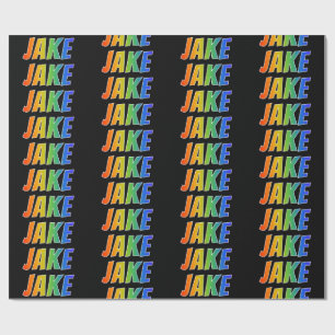 Rainbow Vorname "JAKE"; Fun & Colorful Geschenkpapier