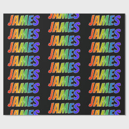 Rainbow Vorname "JAMES"; Fun & Colorful Geschenkpapier