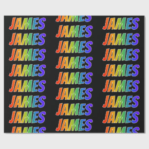 Rainbow Vorname "JAMES"; Spaß und Farben Geschenkpapier
