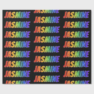 Rainbow Vorname "JASMINE"; Fun & Colorful Geschenkpapier