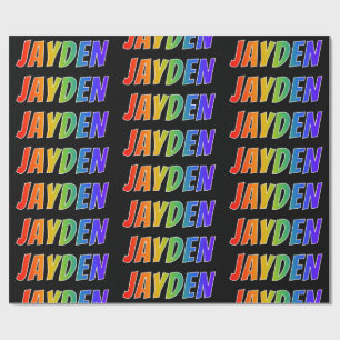 Rainbow Vorname "JAYDEN"; Fun & Colorful Geschenkpapier