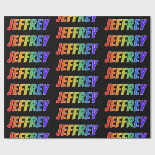 Rainbow Vorname "JEFFREY"; Fun & Colorful Geschenkpapier