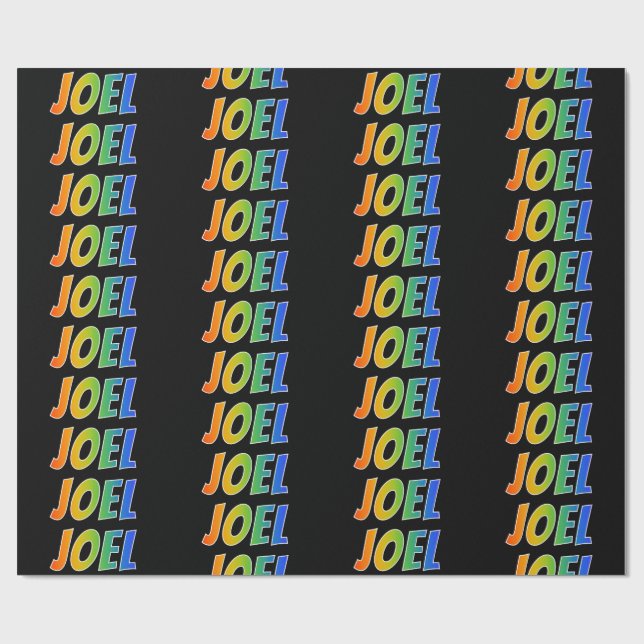 Rainbow Vorname "JOEL"; Fun & Colorful Geschenkpapier (Flach)