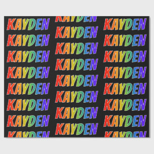 Rainbow Vorname "KAYDEN"; Spaß und Farben Geschenkpapier
